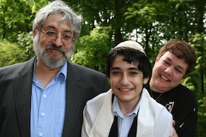 Ethan and his parents at his bar mitzvah
